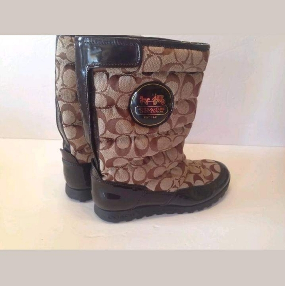 COACH SIG C SNOW BOOTS 7.5 - Picture 6 of 10